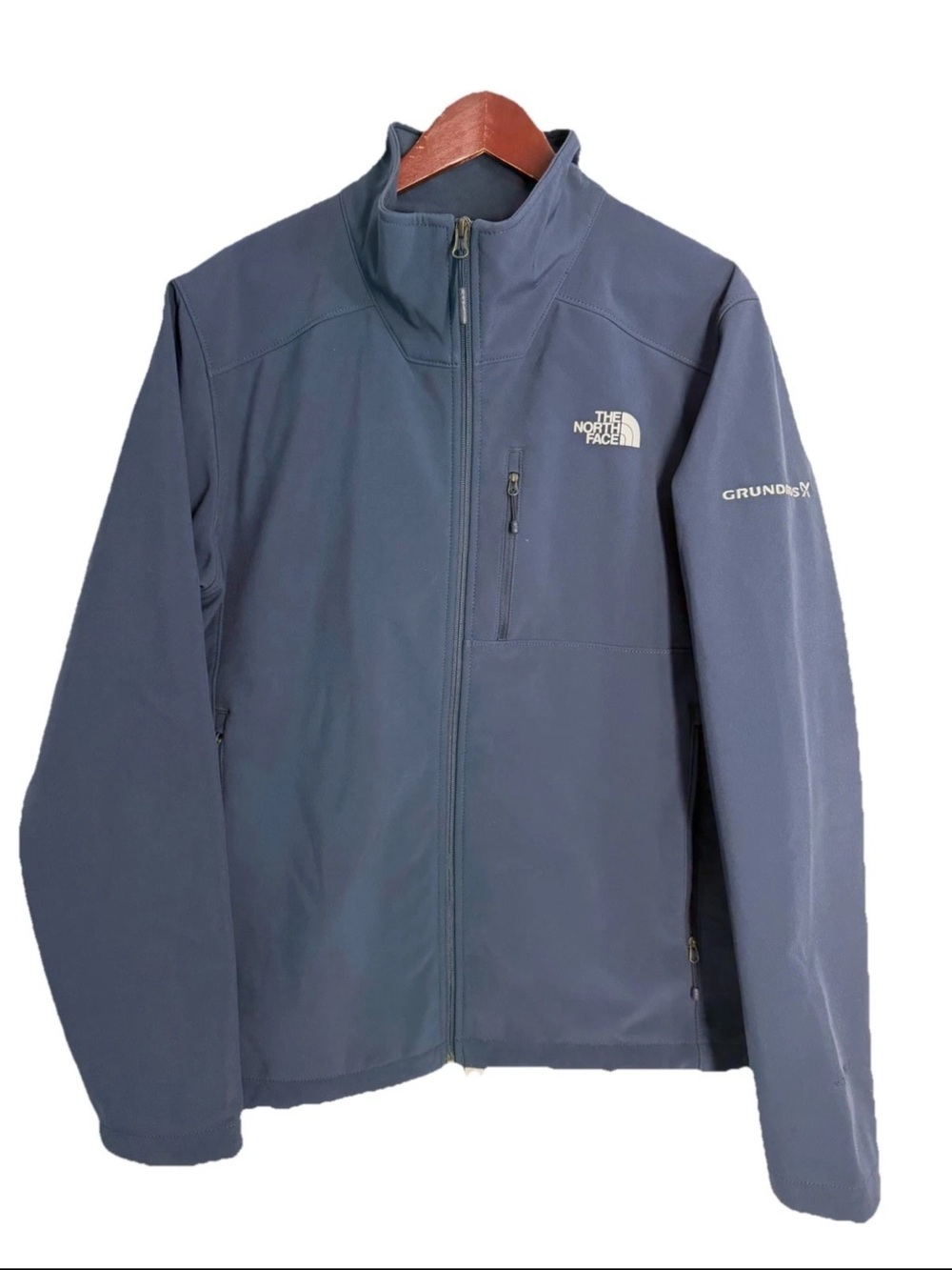 North Face Windwall Jacket Mens L Blue Softshell Full Zip Outdoors Performance